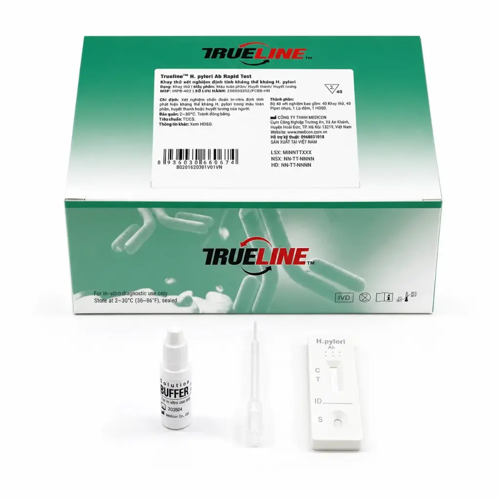 Khay thử xét nghiệm định tính kháng thể kháng H. pylori [Trueline™ H. pylori Ab Rapid Test]