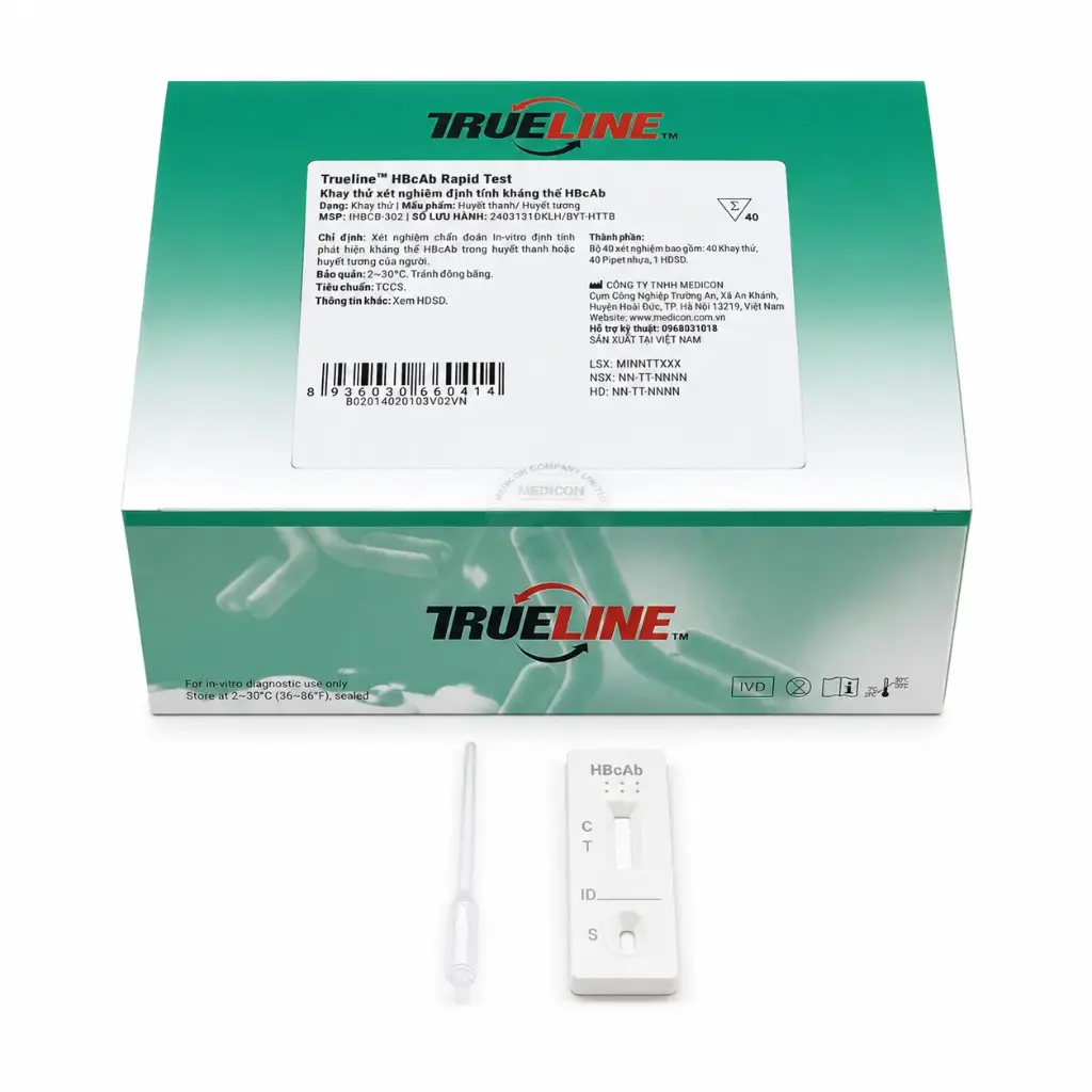 Khay thử xét nghiệm định tính kháng thể HBcAb [Trueline™ HBcAb Rapid Test]