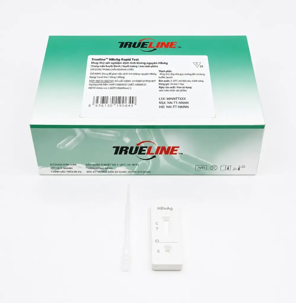 Khay thử xét nghiệm định tính kháng nguyên HBsAg [Trueline™ HBsAg Rapid Test]