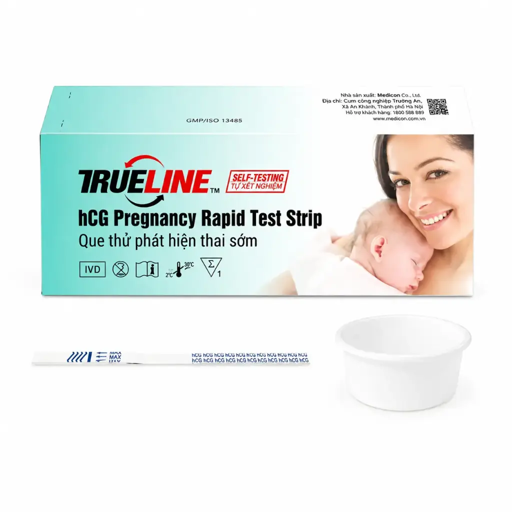 Que thử phát hiện thai sớm [Trueline™ hCG Pregnancy Rapid Test Strip]