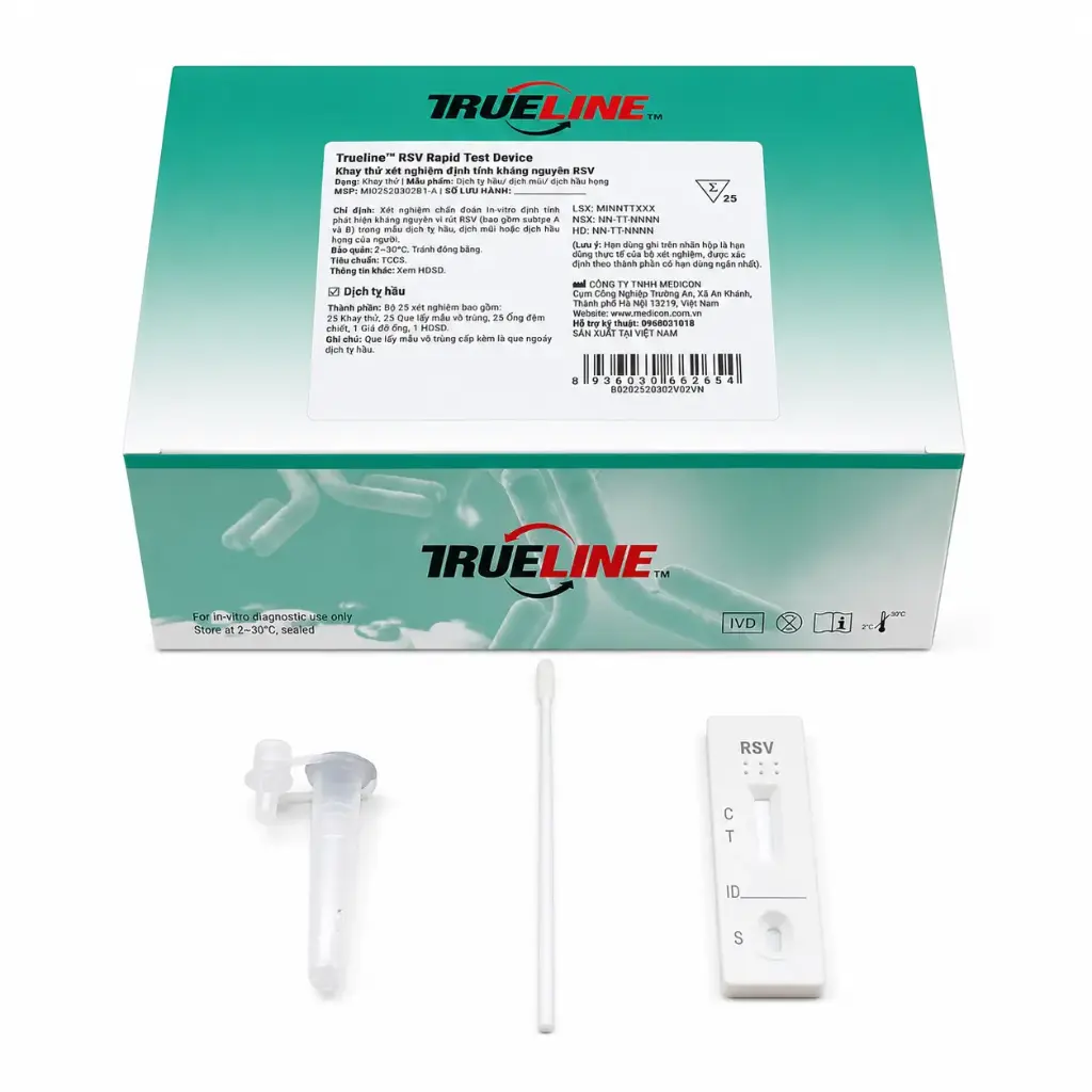 Khay thử xét nghiệm định tính kháng nguyên RSV [Trueline™ RSV Rapid Test Device] (NPS)