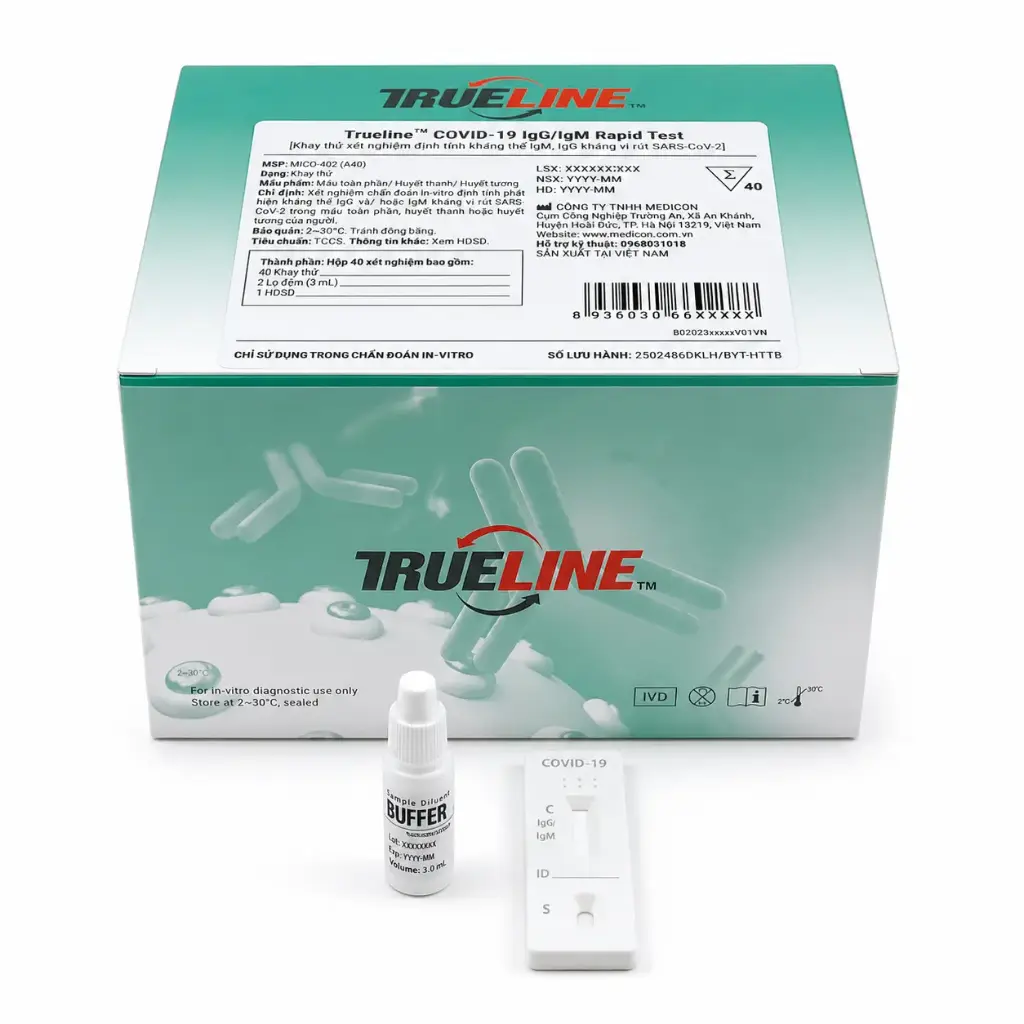 Khay thử xét nghiệm định tính kháng thể IgM, IgG kháng vi rút SARS-CoV-2 [Trueline™ COVID-19 IgG/IgM Rapid Test]