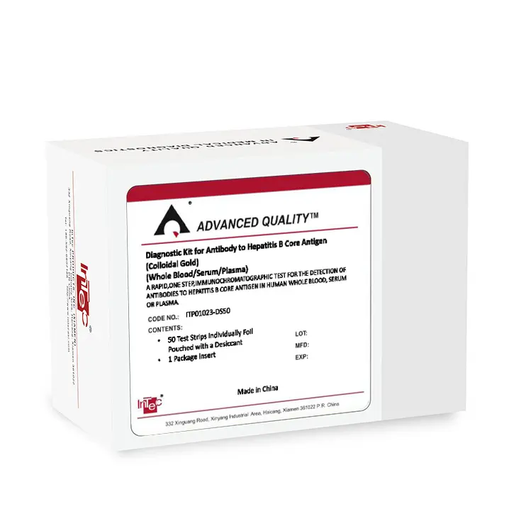 Định tính phát hiện sự có mặt của HBcAb trong huyết thanh, huyết tương và máu toàn phần của người (Diagnostic Kit for Antibody to Hepatitis B Core Antigen (Colloidal Gold))