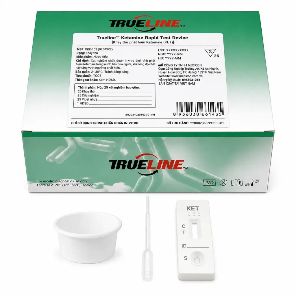 Khay thử xét nghiệm định tính Ketamine [Trueline™ KET Ketamine Rapid Test Device]