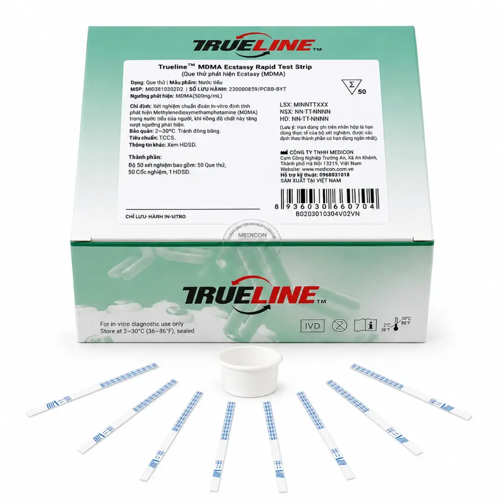 Que thử xét nghiệm định tính Ecstasy [Trueline™ MDMA Ecstasy Rapid Test Strip]