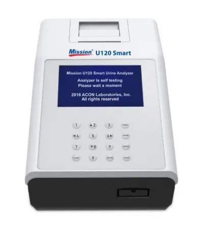 G020302: 01 Máy phân tích nước tiểu Mission® U120 Smart, 01 x hộp 100 que thử Mission® 11 thông số (đóng lọ)