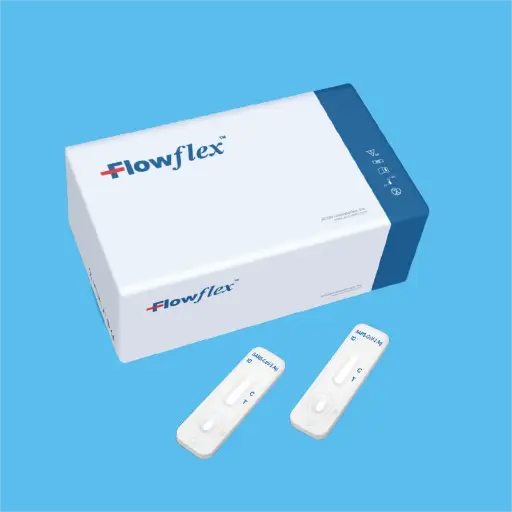 Khay thử xét nghiệm định tính kháng nguyên vi rút SARS-CoV-2 trong dịch tỵ hầu (Flowflex SARS-CoV-2 Antigen Rapid test) (Hộp 25 test) (Box 25)