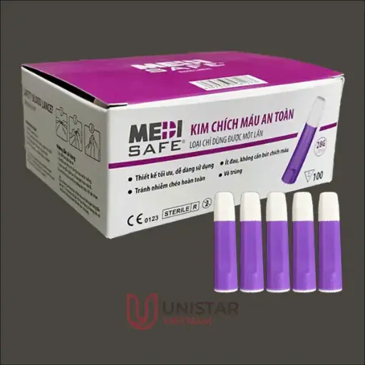 [SCSL28] Kim chích máu an toàn [Medisafe® Safety Lancet] (Hộp 100)